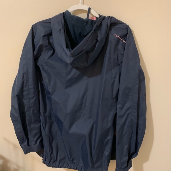 Navy and light pink Vineyard Vines Rain Jacket - Picture 2 of 2